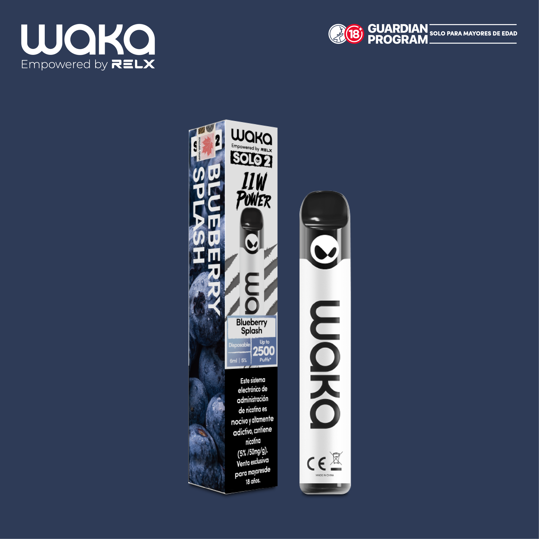 WAKA solo 2 2500 puffs - Blueberry Splash
