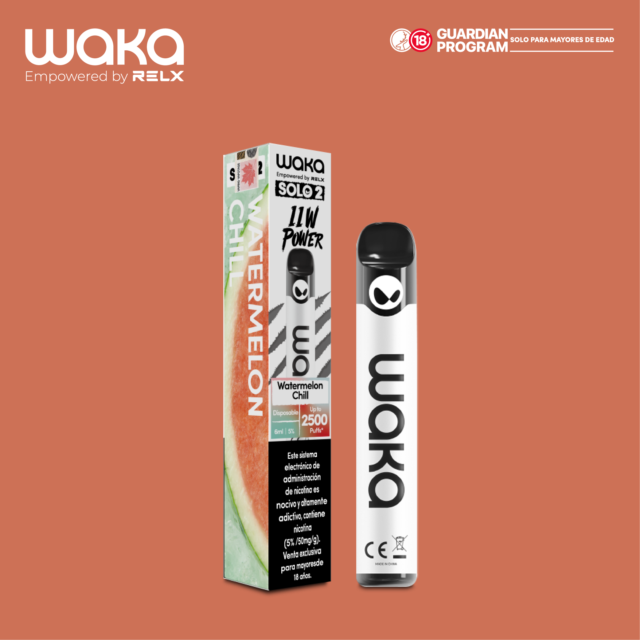 WAKA solo 2 2500 puffs - Watermelon Chill